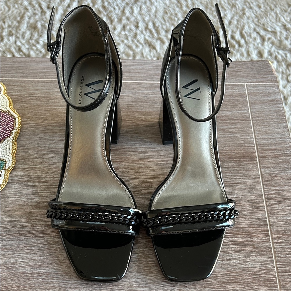 Worthington Black Chain Detail Heels
